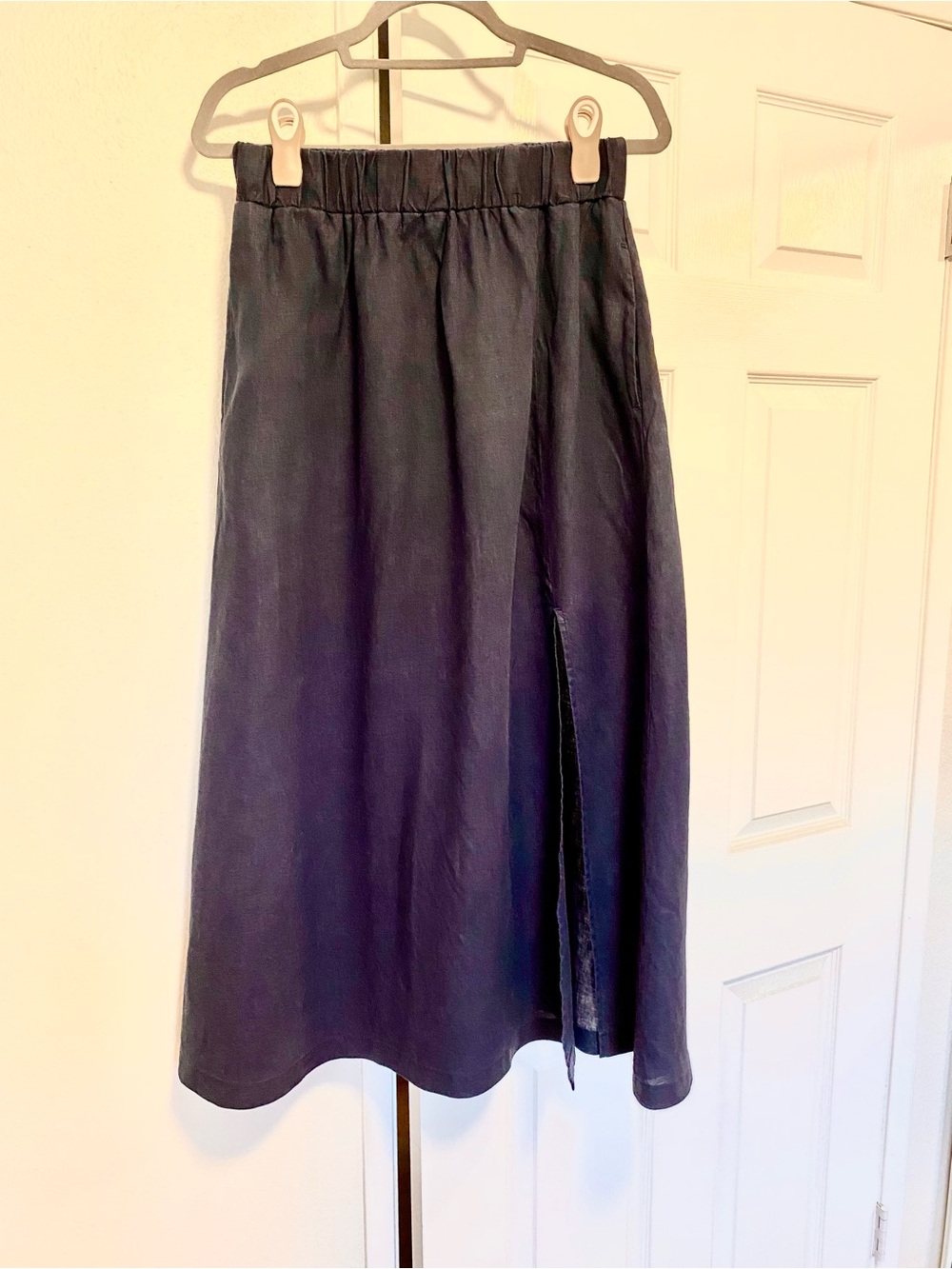 Quince 100% European Linen Maxi Skirt Size Small (S) Navy